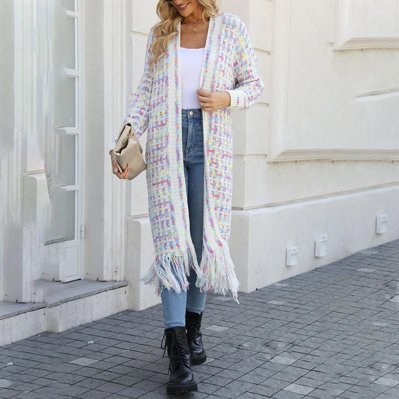 🍂Fall Specials🍂Women’s Elegant Knitted Cardigan Shawl with Tassel Hemline