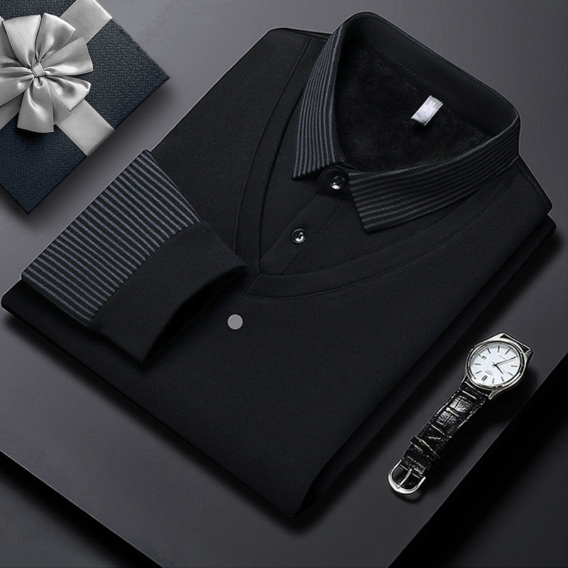 🍂Fall Specials🍂Men's Lapel Faux Two-Piece Knitted Shirt