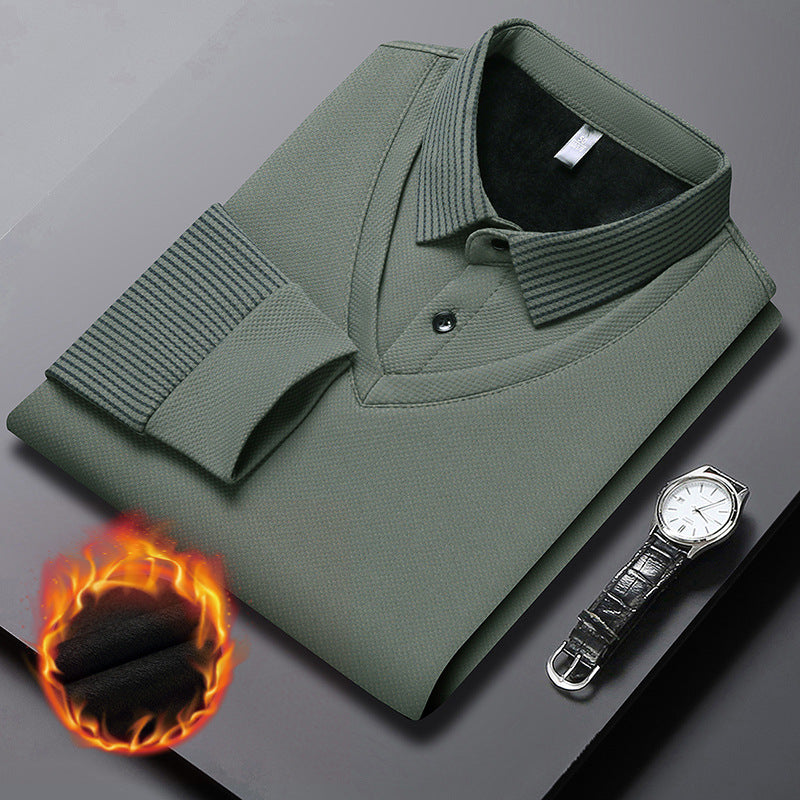 🍂Fall Specials🍂Men's Lapel Faux Two-Piece Knitted Shirt