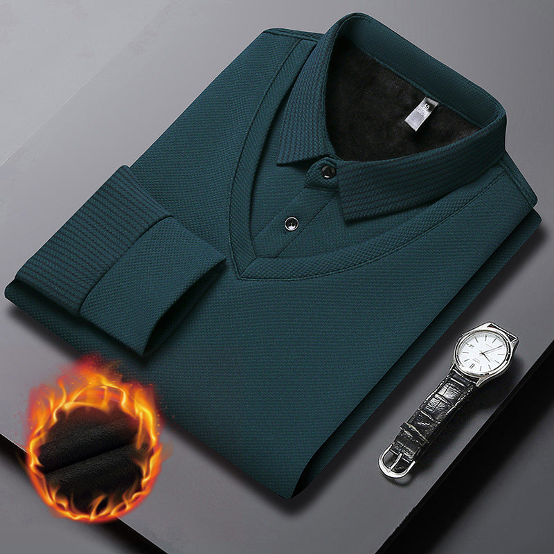 🍂Fall Specials🍂Men's Lapel Faux Two-Piece Knitted Shirt