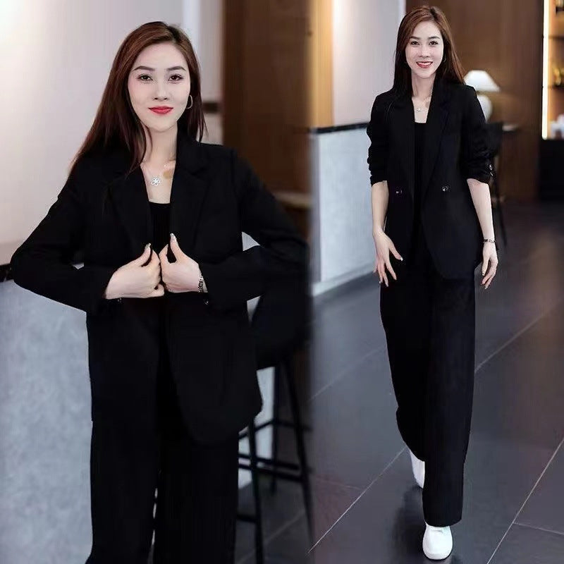 Women's Trendy Solid Color Two-Piece Outfits (Blazer & Pants)