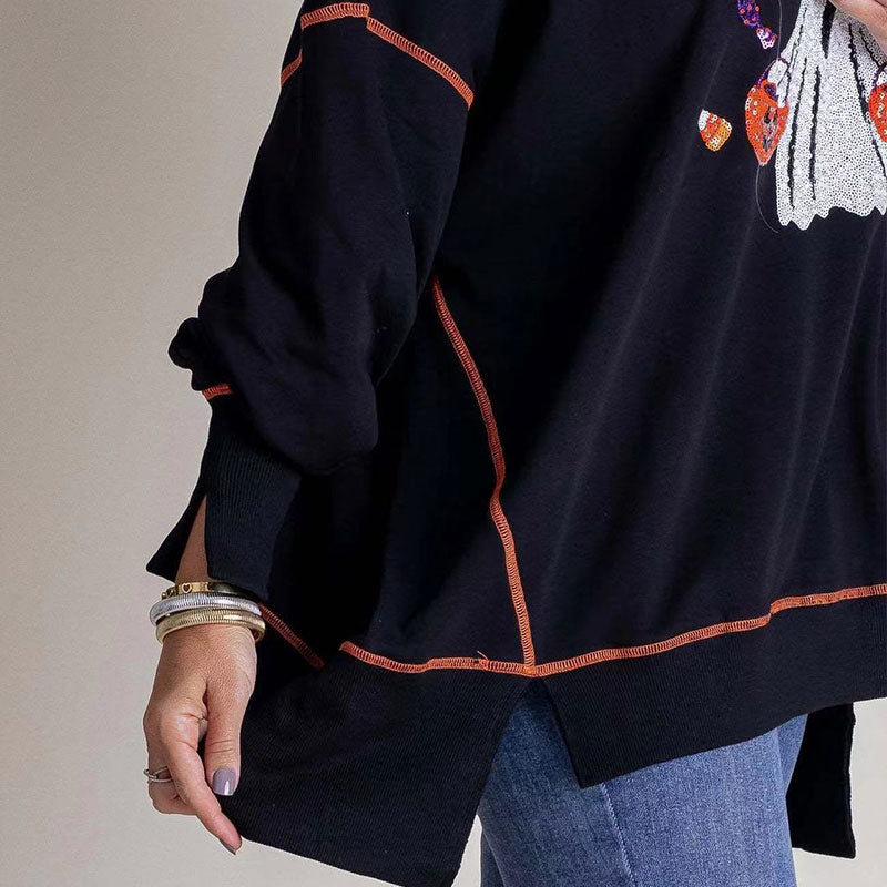 🍂Fall Specials🍂Women’s Trendy Halloween Ghost Sequin Sweatshirt