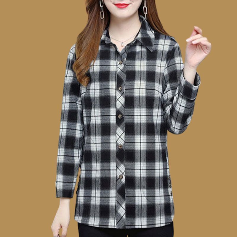 🍂Fall Specials🍂Soft Plaid Button-Down Lapel Top with Pockets