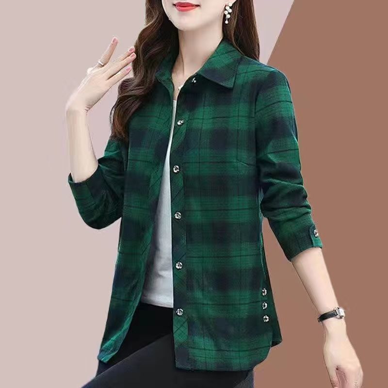 🍂Fall Specials🍂Soft Plaid Button-Down Lapel Top with Pockets