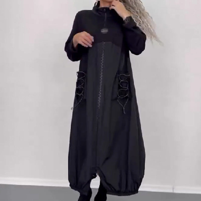 🍂Fall Specials🍂Mockneck Long Sleeve Dress With Drawstring