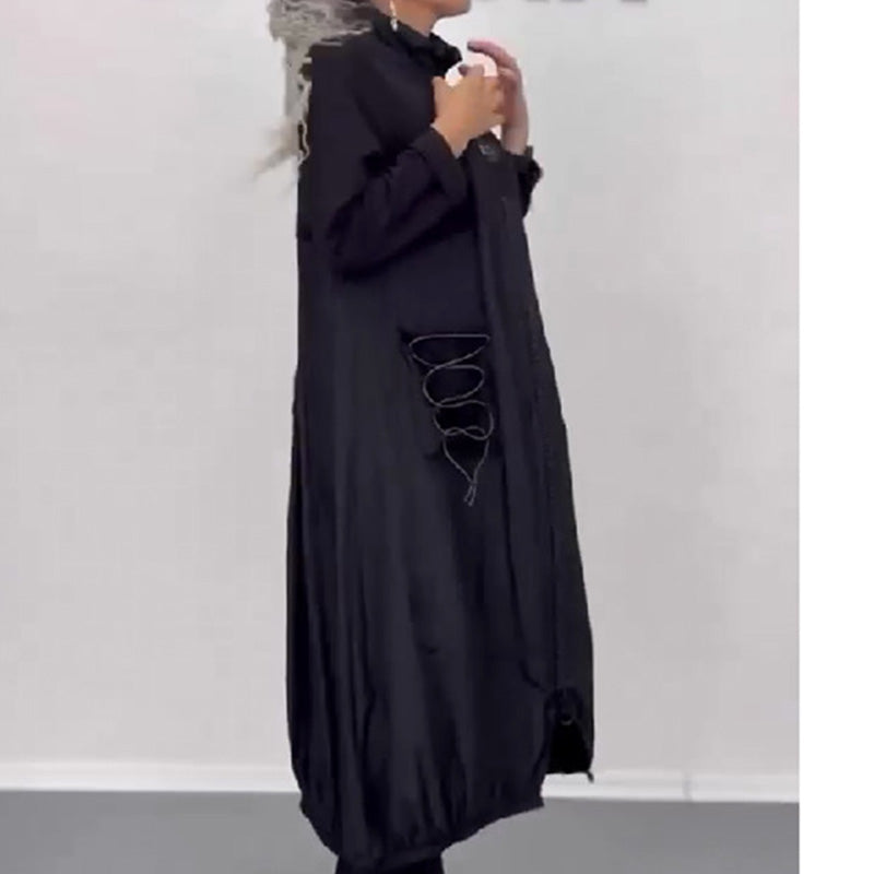🍂Fall Specials🍂Mockneck Long Sleeve Dress With Drawstring
