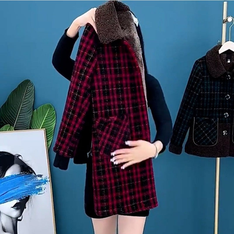 ❄️Winter Specials❄️Women's Plush Thick Mid Length Jacket Coat💖FREE SHIPPING