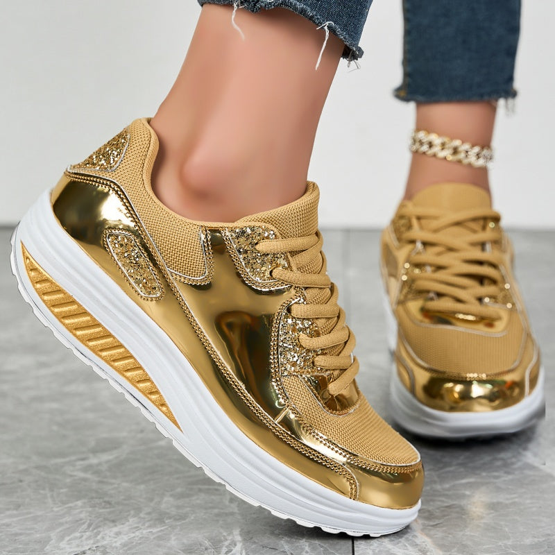 đEnd-of-Fall SpecialsđWomenâs Trendy Casual Sparkling Style Platform Sneakersâ¨