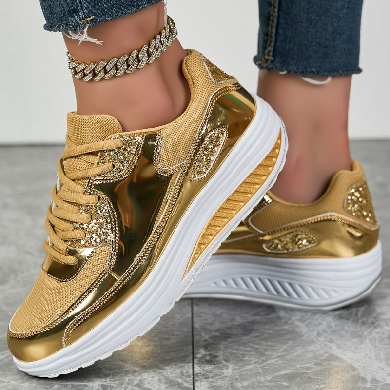 đEnd-of-Fall SpecialsđWomenâs Trendy Casual Sparkling Style Platform Sneakersâ¨