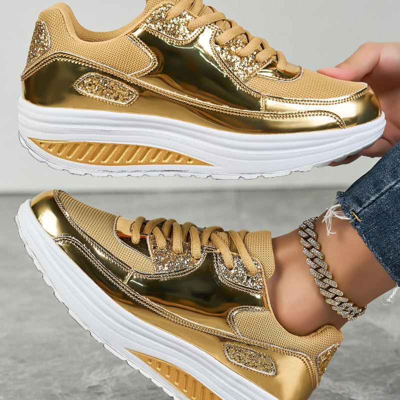 đEnd-of-Fall SpecialsđWomenâs Trendy Casual Sparkling Style Platform Sneakersâ¨