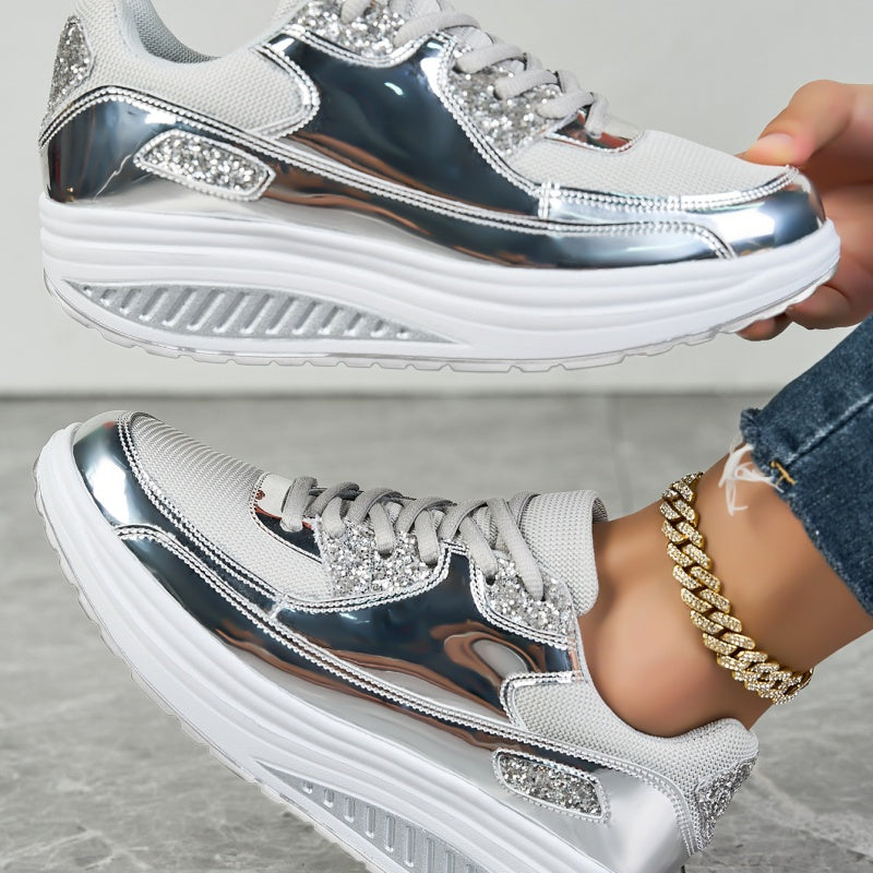đEnd-of-Fall SpecialsđWomenâs Trendy Casual Sparkling Style Platform Sneakersâ¨