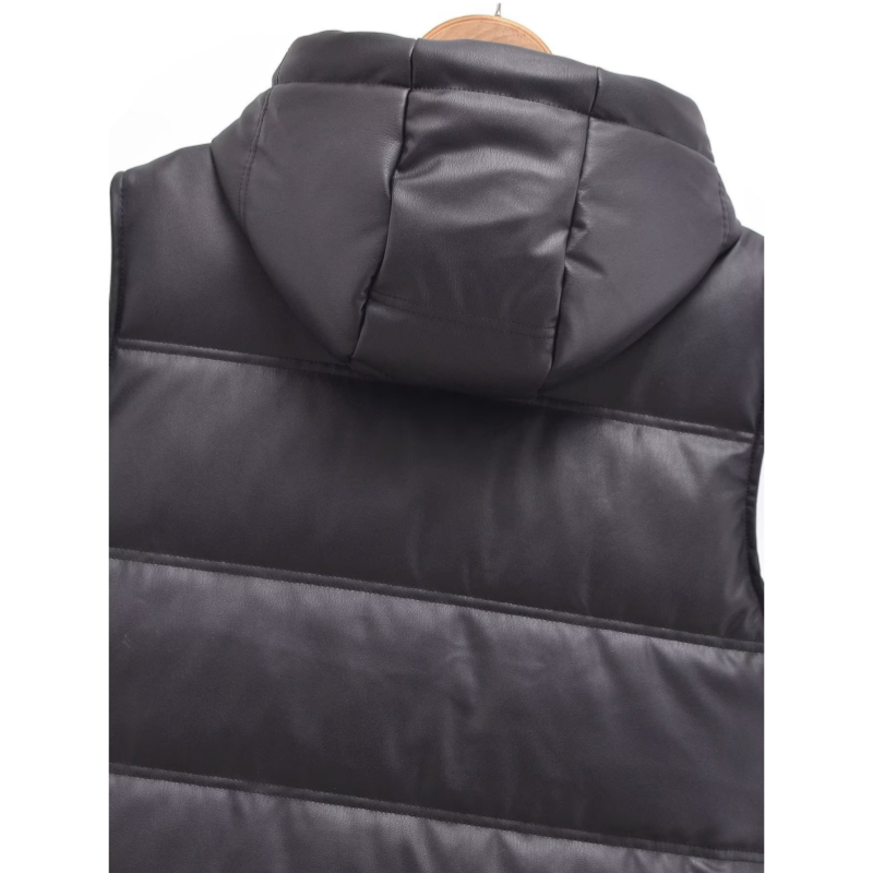 ❄️Winter Specials❄️Warm PU Leather Long Hooded Vest