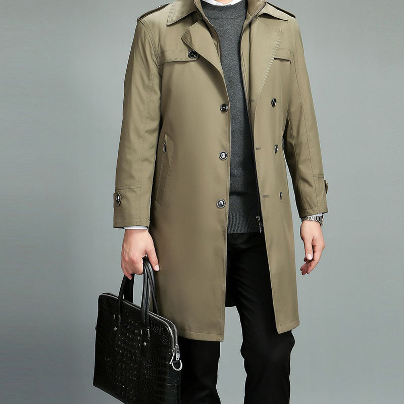 š
Pre-Xmas SpecialsšMen's Casual Zippered Lapel Trench Coat with Detachable Liner