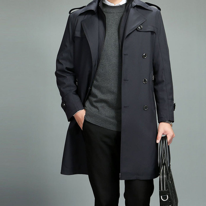 š
Pre-Xmas SpecialsšMen's Casual Zippered Lapel Trench Coat with Detachable Liner