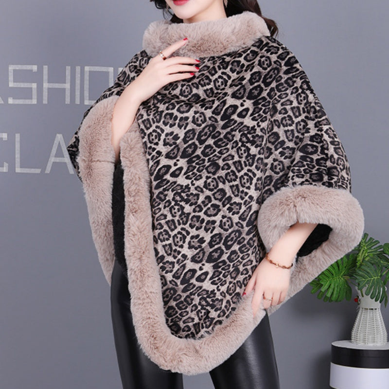 ❄️Winter-Specials❄️Women's Trendy Leopard Print Warm Cape Jacket