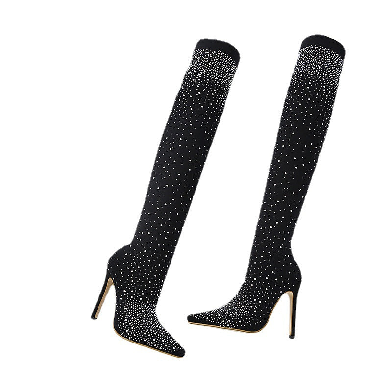 ❄️Winter-Specials❄️Women’s Sparkly Faux Diamonds Over-the-Knee Boots