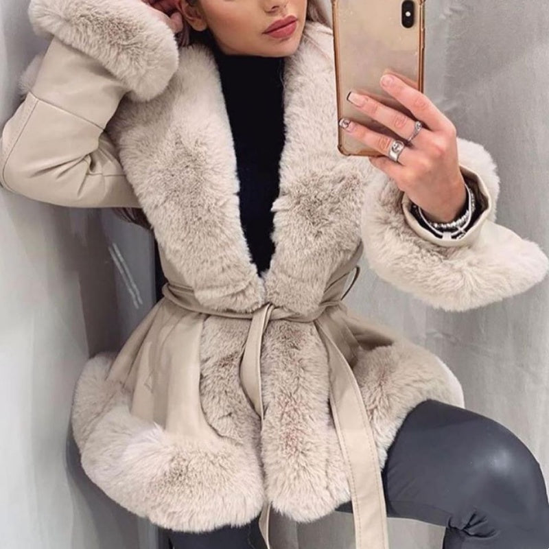 ❄️Winter-Specials❄️Women's Faux-Leather Coat with Faux-Fur Collar