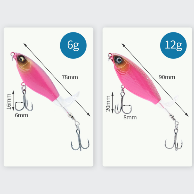 🪝6.5g/12g propeller surface lure bionic fish hook🪝