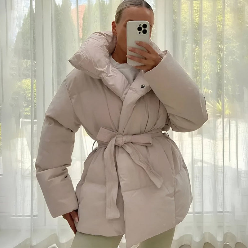 ❄️Winter-Specials❄️Women's Stylish Solid Lace-Up Quilted Jacket