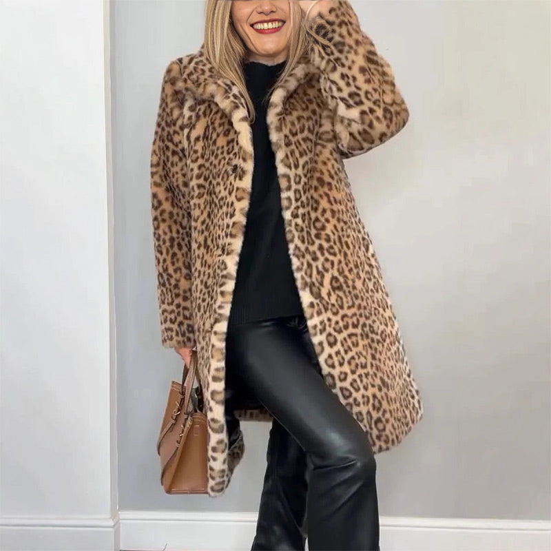 ❄️Winter Specials❄️ Women's Leopard Print Mid-Length Jacket