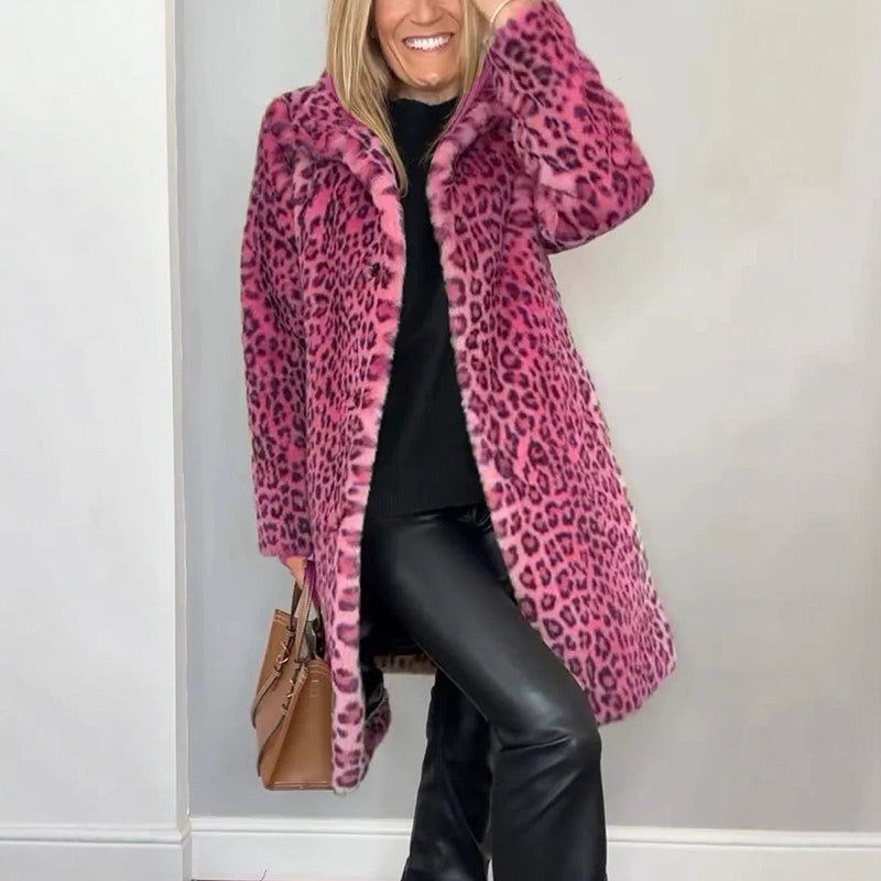 ❄️Winter Specials❄️ Women's Leopard Print Mid-Length Jacket