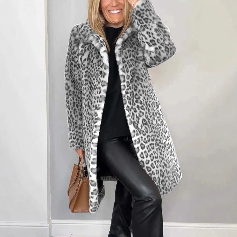 ❄️Winter Specials❄️ Women's Leopard Print Mid-Length Jacket