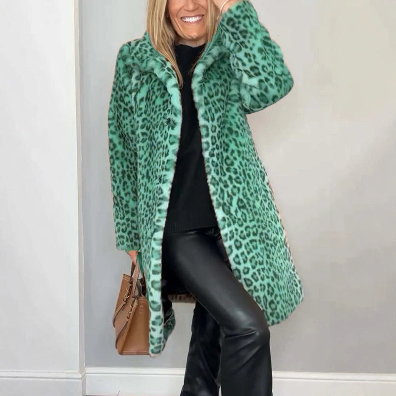❄️Winter Specials❄️ Women's Leopard Print Mid-Length Jacket