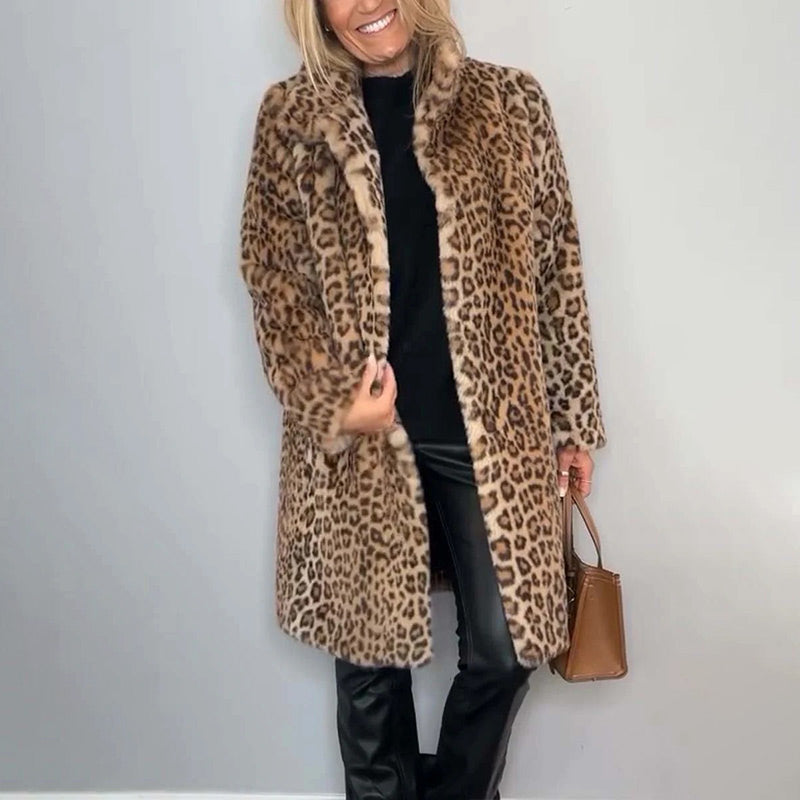 ❄️Winter Specials❄️ Women's Leopard Print Mid-Length Jacket