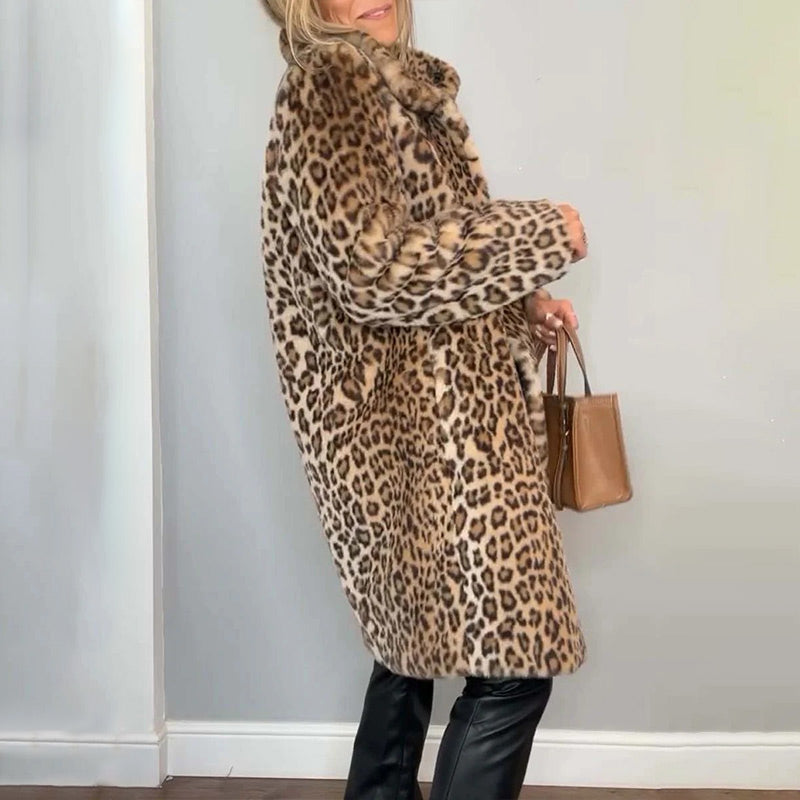 ❄️Winter Specials❄️ Women's Leopard Print Mid-Length Jacket