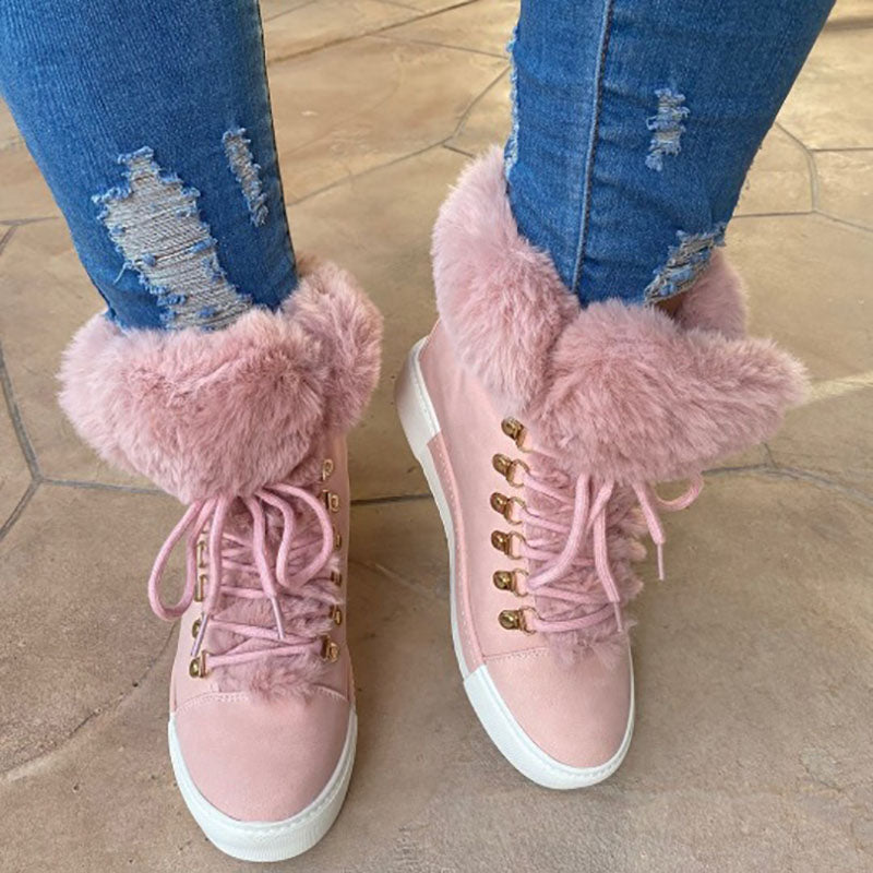 ❄️Winter Specials❄️ Women's Faux Fur Lined High-Top Sneakers