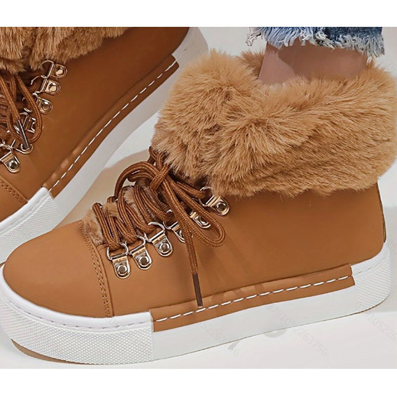 ❄️Winter Specials❄️ Women's Faux Fur Lined High-Top Sneakers