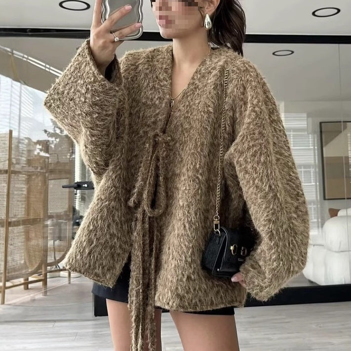 ❄️Winter Specials❄️ Women's Bow Tie Front Open Cardigan