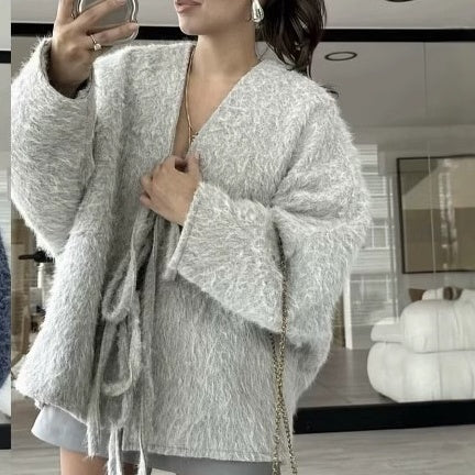 ❄️Winter Specials❄️ Women's Bow Tie Front Open Cardigan