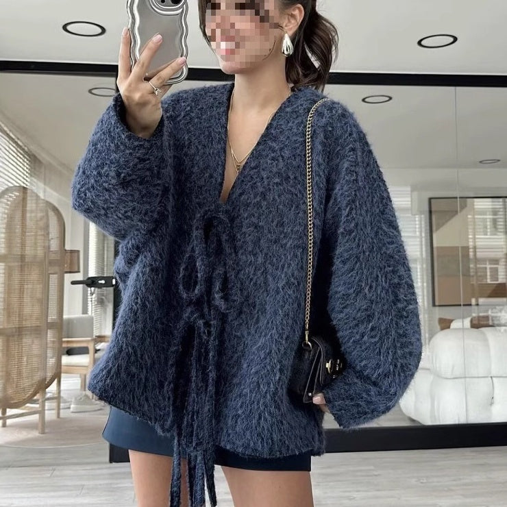 ❄️Winter Specials❄️ Women's Bow Tie Front Open Cardigan