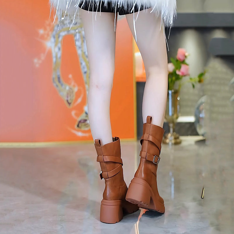 ❄️Winter Specials❄️ Women’s Plush-Lined Chunky Heel Mid-Calf Boots