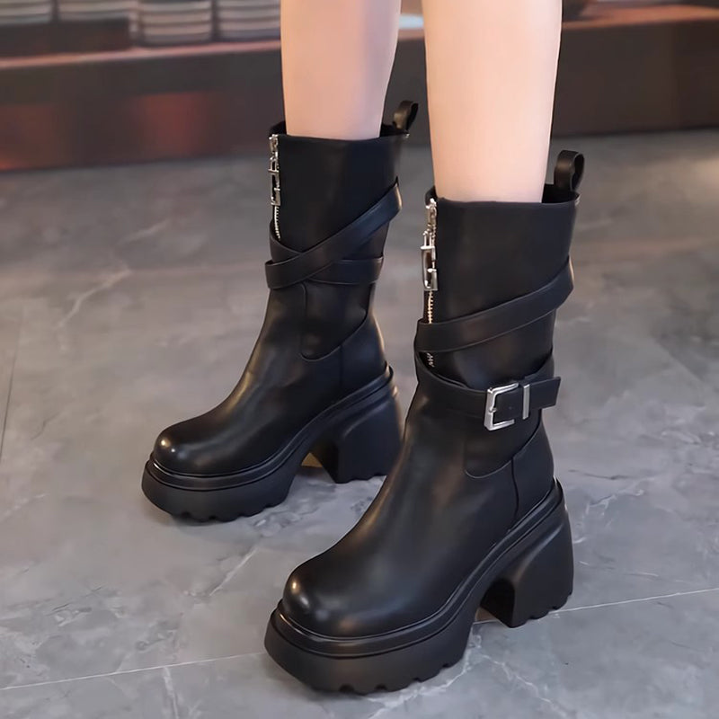 ❄️Winter Specials❄️ Women’s Plush-Lined Chunky Heel Mid-Calf Boots