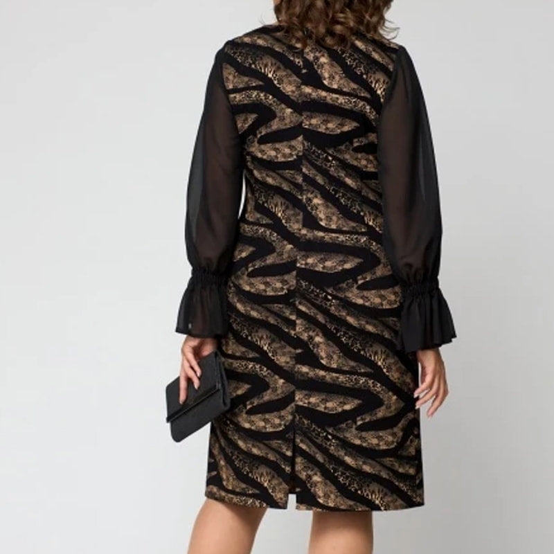 🌸Spring Specials🌸 Women's Mesh Long Sleeve Round-Neck Printed Dress