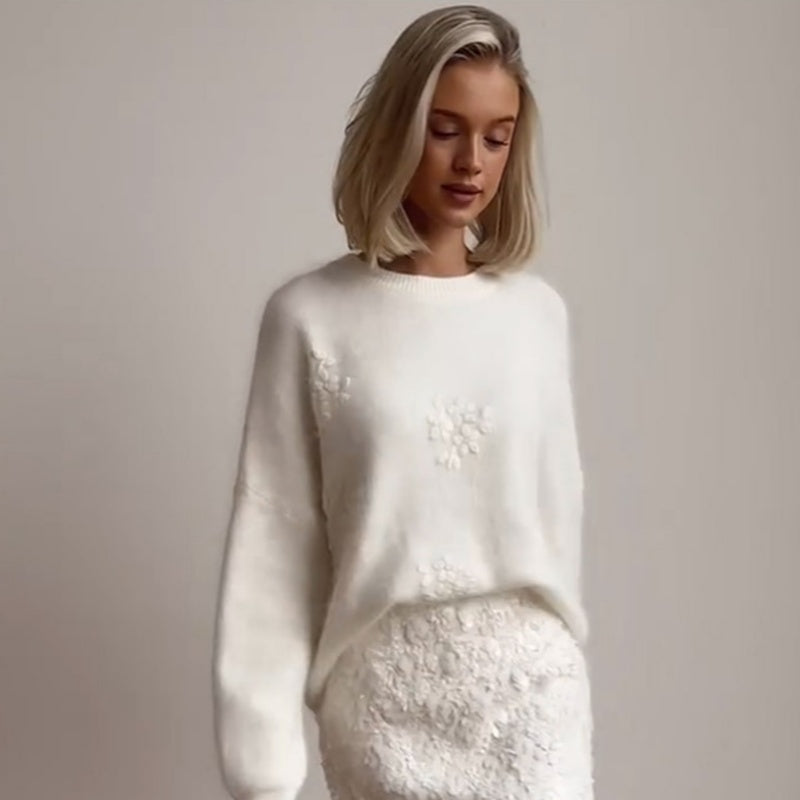 🎅Xmas Specials🎄Women's Crewneck Solid Color Long Sleeve Sweater