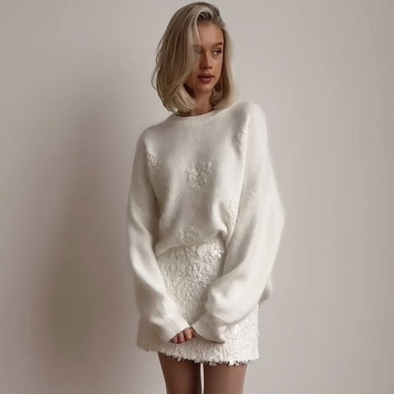🎅Xmas Specials🎄Women's Crewneck Solid Color Long Sleeve Sweater