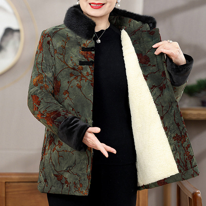 ❄️Winter Specials❄️ Women's Winter Faux Fur Collar Print Coat