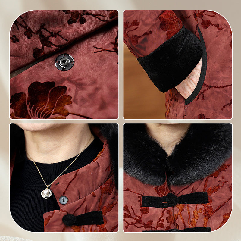 ❄️Winter Specials❄️ Women's Winter Faux Fur Collar Print Coat