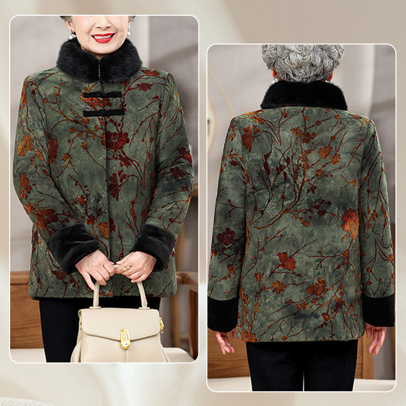 ❄️Winter Specials❄️ Women's Winter Faux Fur Collar Print Coat