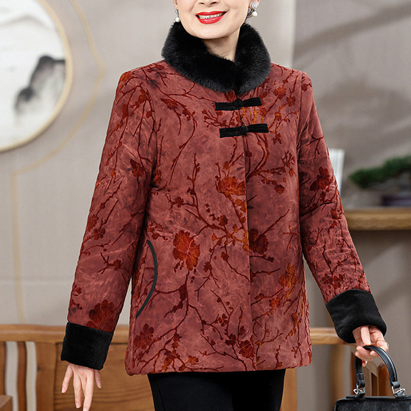 ❄️Winter Specials❄️ Women's Winter Faux Fur Collar Print Coat