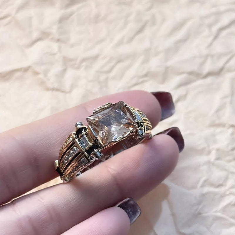 š„2025 HOT SALEš„ Heavy Duty Vintage Zirconia Wide Band Ring