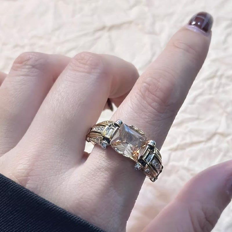 š„2025 HOT SALEš„ Heavy Duty Vintage Zirconia Wide Band Ring