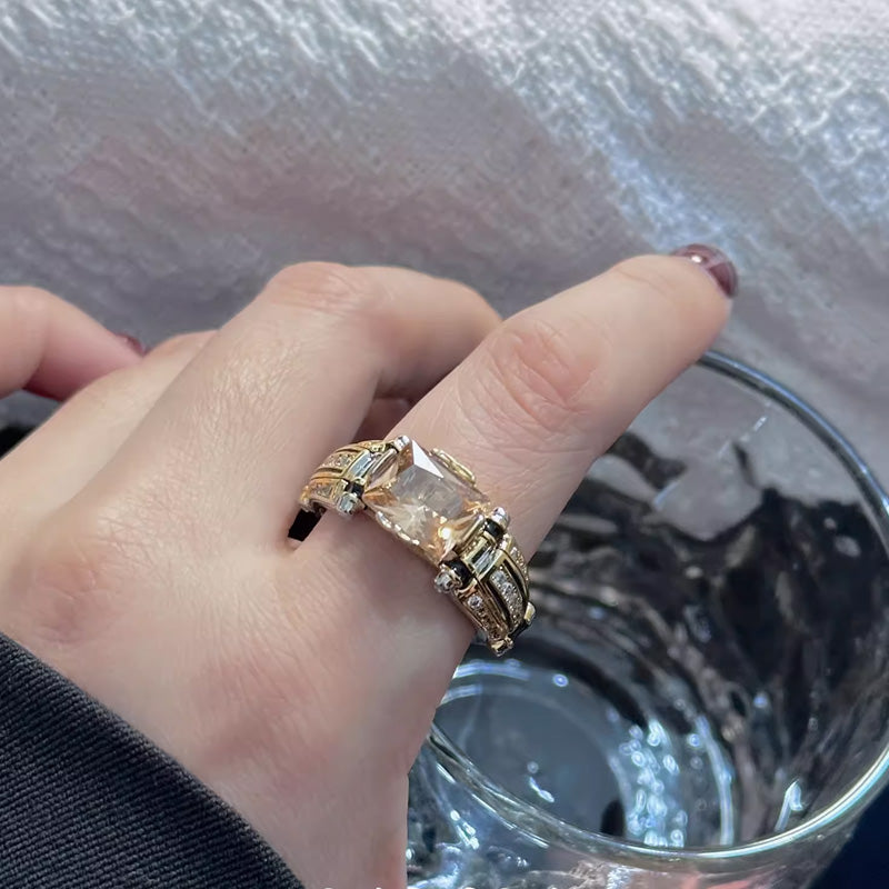 š„2025 HOT SALEš„ Heavy Duty Vintage Zirconia Wide Band Ring