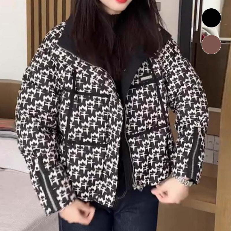 ❄️Winter Specials❄️ Women's Fashion Houndstooth Padded Jacket