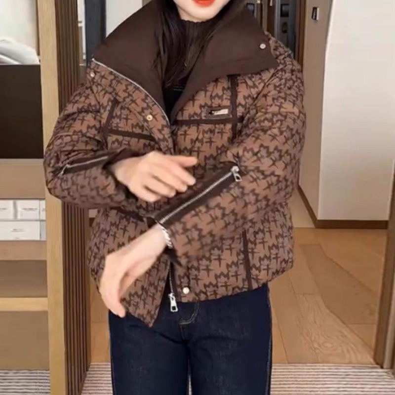 ❄️Winter Specials❄️ Women's Fashion Houndstooth Padded Jacket
