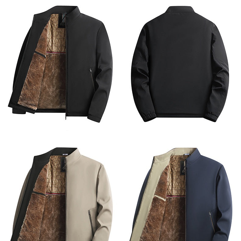 ❄️Winter Specials❄️ Men's Warm Stand Collar Full Zip Work Jacket