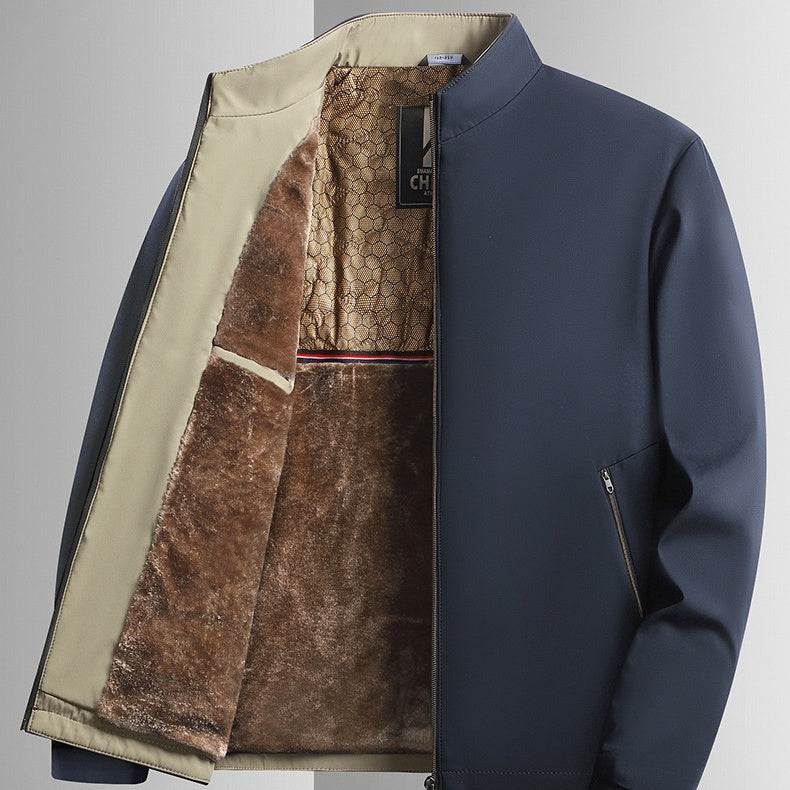 ❄️Winter Specials❄️ Men's Warm Stand Collar Full Zip Work Jacket